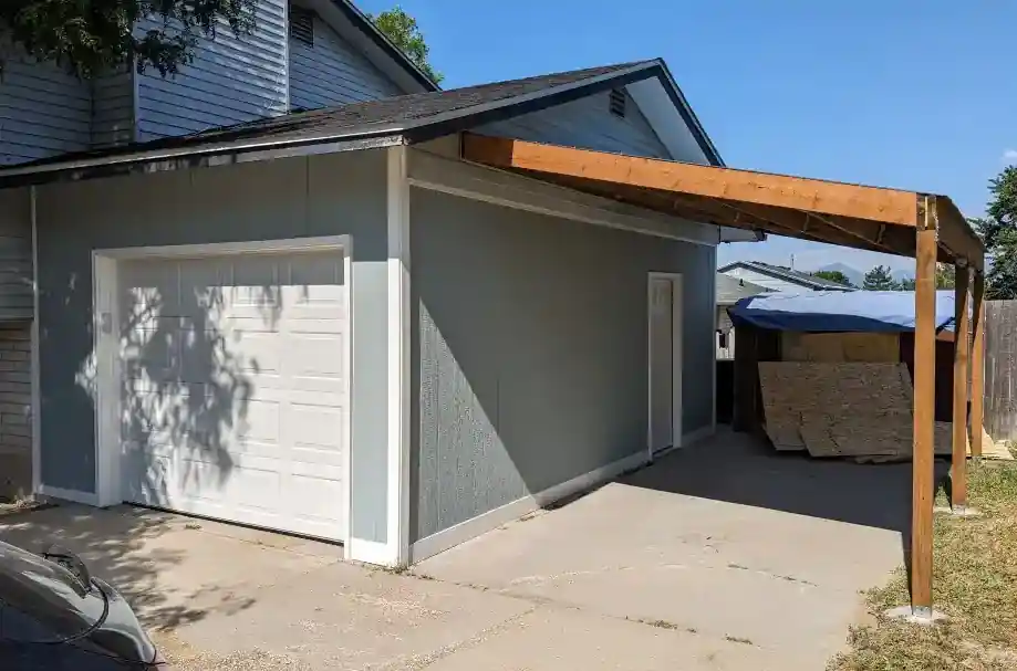 Carport after full garage conversion in Millcreek Utah