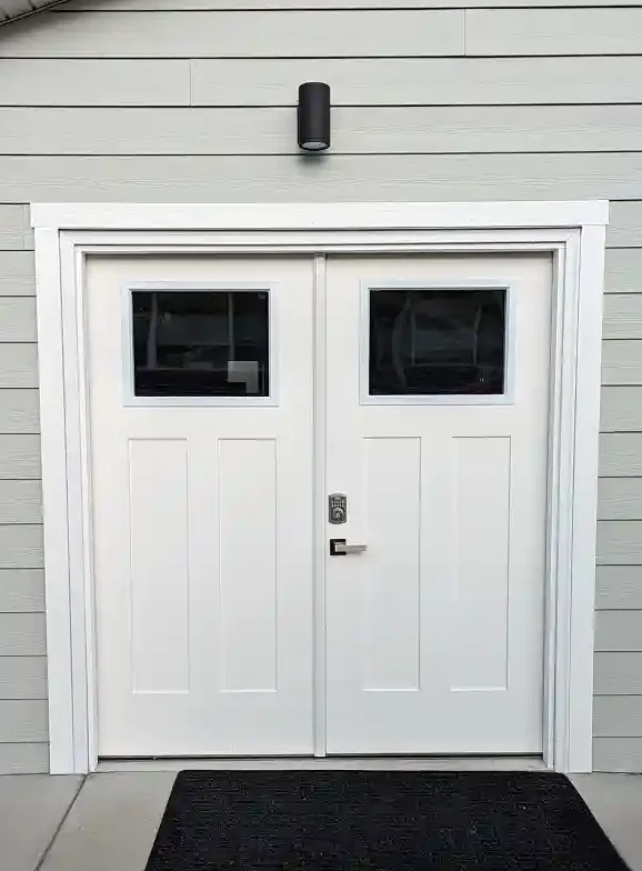 Door and siding after replacement in Draper Utah