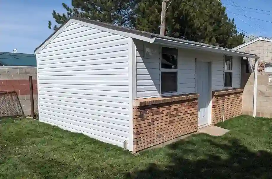 Shed after vinyl siding restoration in Salt Lake City